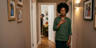 Parent taking a quiet pause at home to reset emotionally and choose intentional parenting