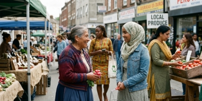 Women from different cultures wearing everyday clothing and representing diverse beauty traditions