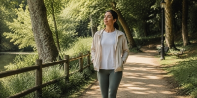 Person taking a peaceful walk alone representing healthy boundaries and personal space