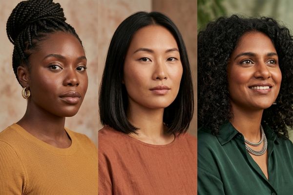 Close-up portraits celebrating diverse facial features and cultural beauty